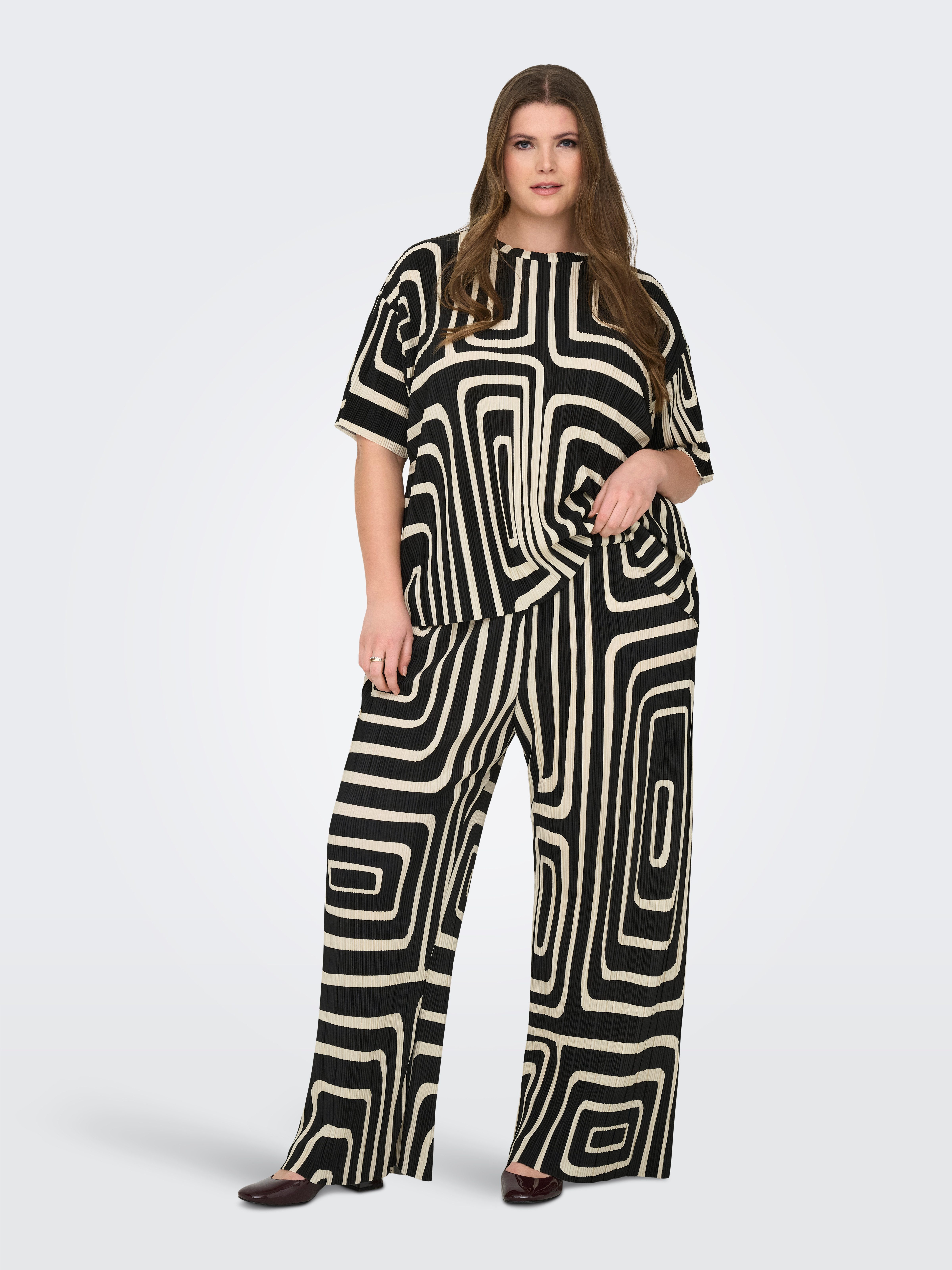 ONLY CARMAKOMA Schlupfhose CARRAVENNA PLISSE AOP PANT JRS NOOS