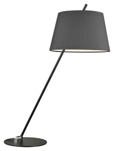 MONDO Tischleuchte GANTO, Anthrazit, Schwarz, Metall, Höhe 63 cm, ohne Leuchtmittel, Stoffschirm, 1-flammig, Tischlampe