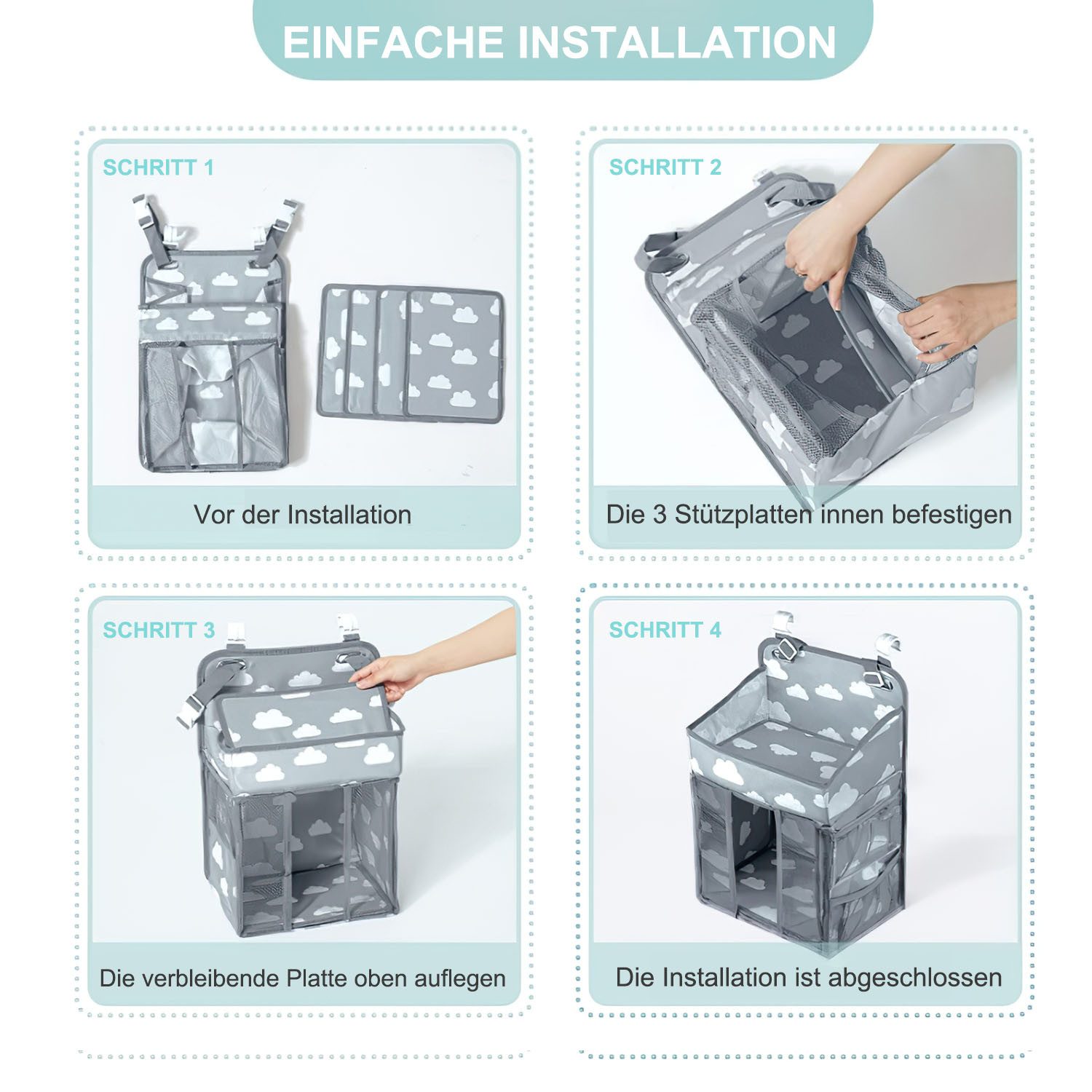 SURFOU Changing Table Organizer Hanging Organizer Changing Dresser Accessories Slopes (Cot Diaper-Baby Room Organizer, Baby Accessories for Newborns), Diaper Organizer for Crib Diaper Organizer for Changing Table