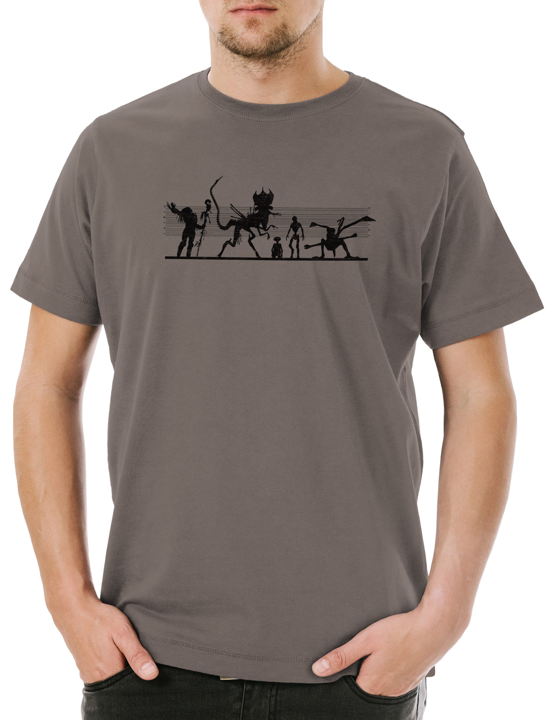 Print-Shirt Alien Suspects Herren T-Shirt Predator Fun District E.T. Section 9