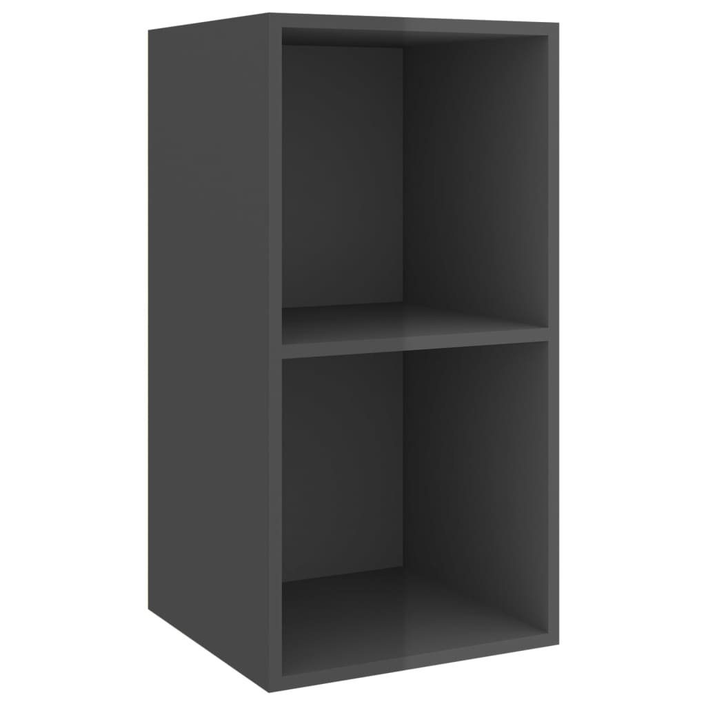 cm vidaXL 37x37x72 Holzwerkstoff Hochglanz-Grau (1-St) TV-Schrank TV-Wandschrank