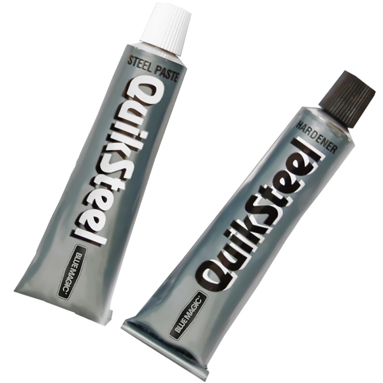 BLUE MAGIC Sekundenkleber QuikSteel Epoxidkleber Metall 72g Knetmasse Hitzebeständig bis 260C, (2-tlg), Härtet unter Wasser & -68 °C bis +260 °C