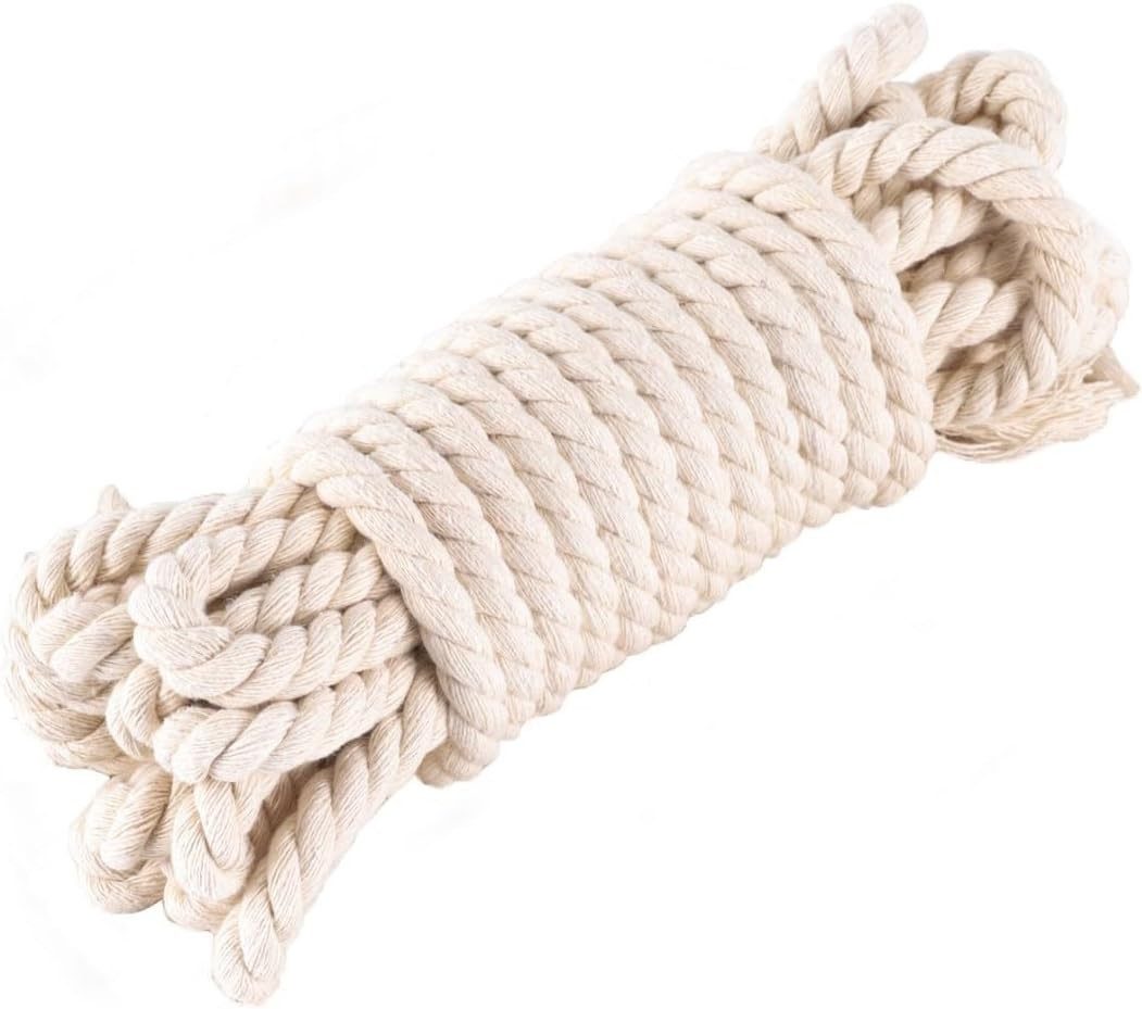 Montegoni Bastelnaturmaterial 8mm x 5M Makramee Baumwollseil – Starkes Seil für 