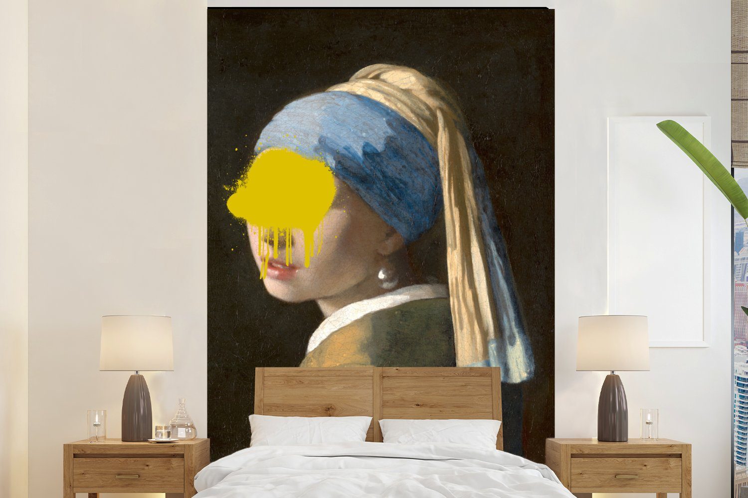 MuchoWow Fototapete Mädchen mit Perlenohrring - Johannes Vermeer - Gemälde, Matt, bedruckt, (3 St), Montagefertig Vinyl Tapete für Wohnzimmer, Wandtapete