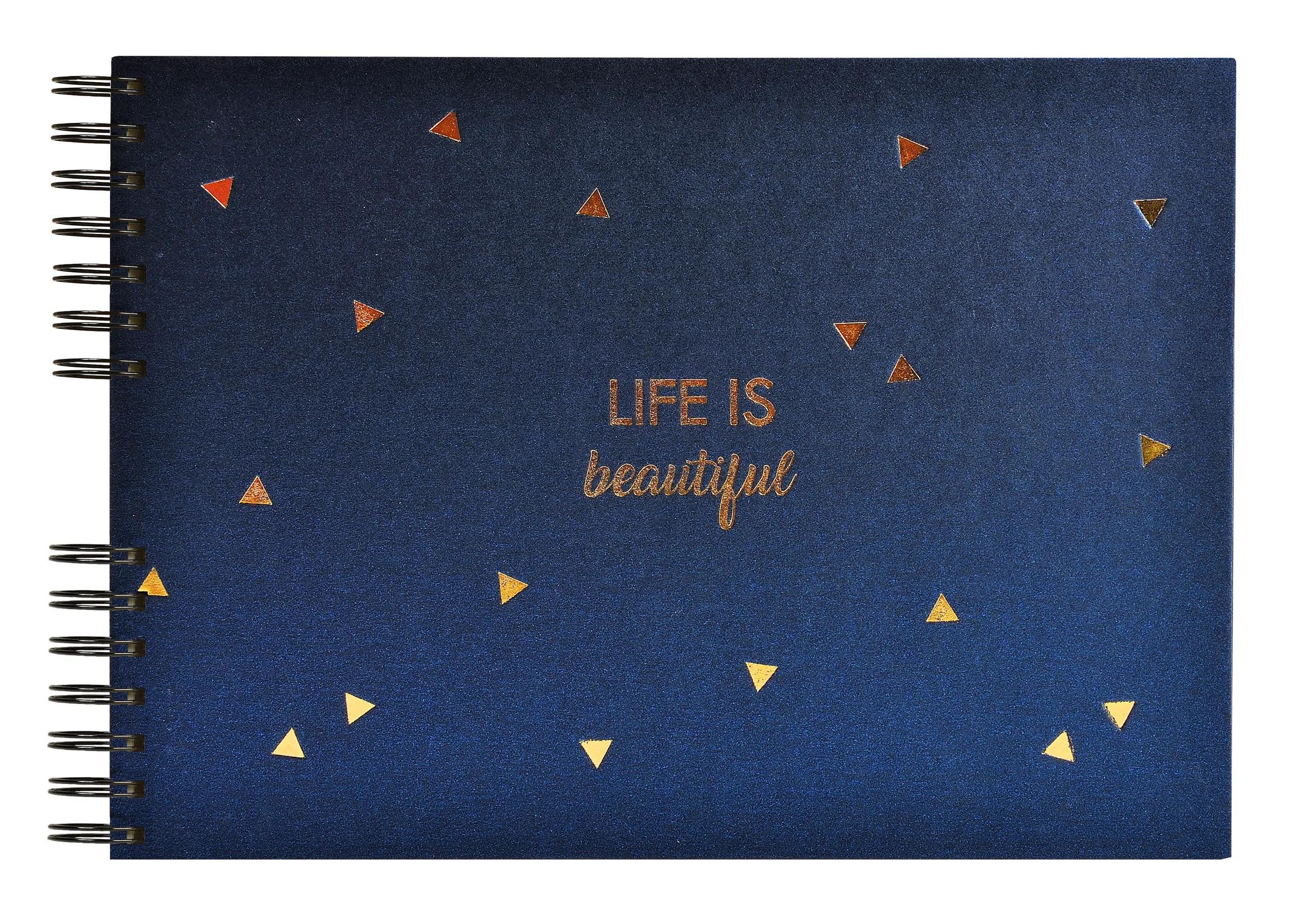 Fotoalbum Spiralalbum 50 Seiten schwarz 32x22cm LIFE - Blau - 16452E