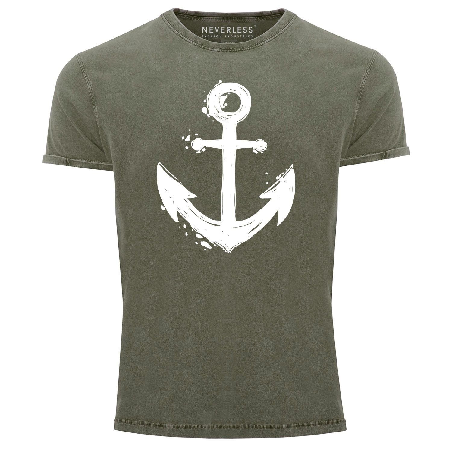 Neverless Print-Shirt Herren Vintage Shirt mit günstig online kaufen