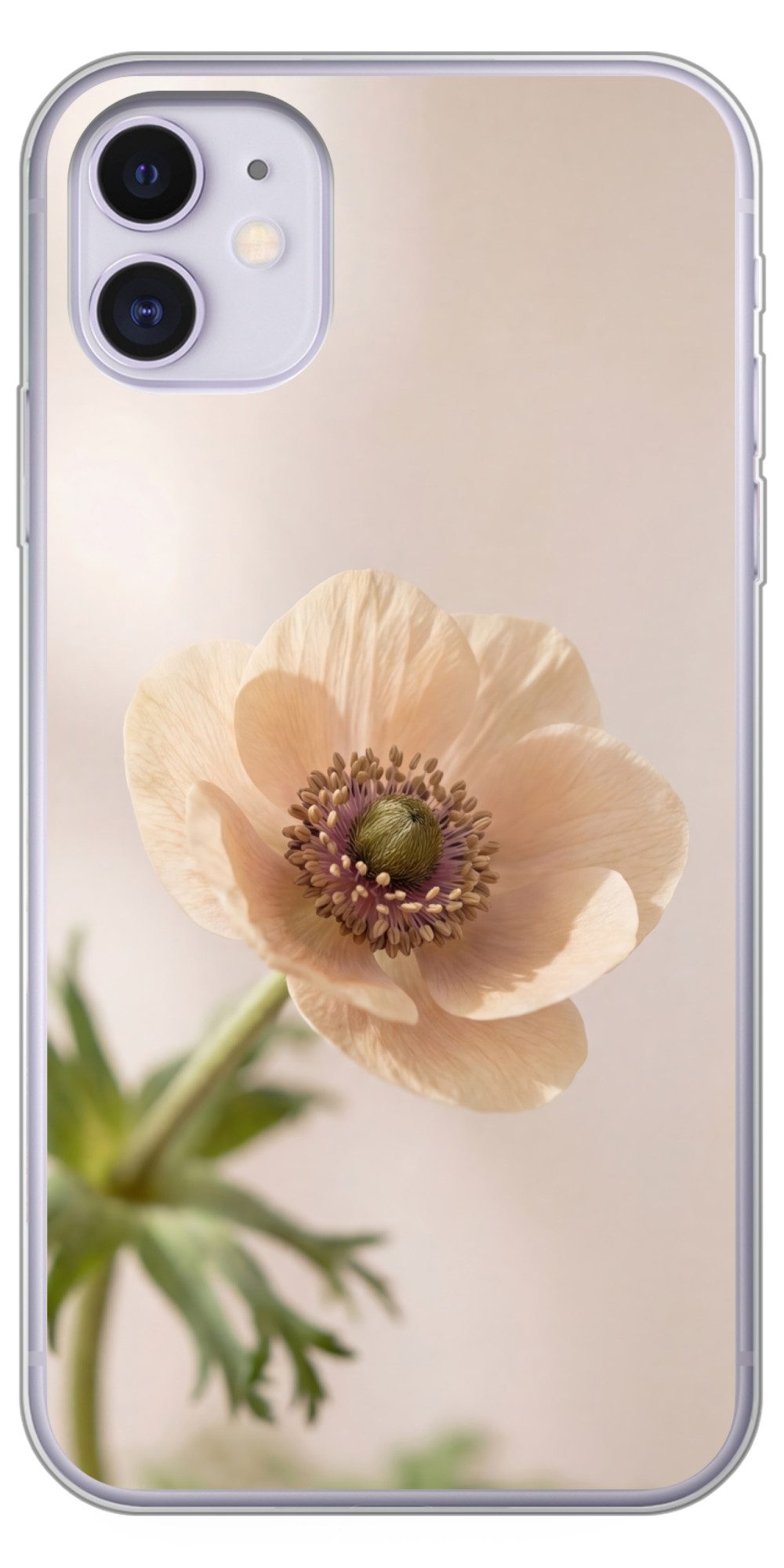 MuchoWow Handyhülle für Apple iPhone 11 Blume - Minimalistisch - Grün, Smartphone-Bumper, Print, Handy Schutzhülle Dünn