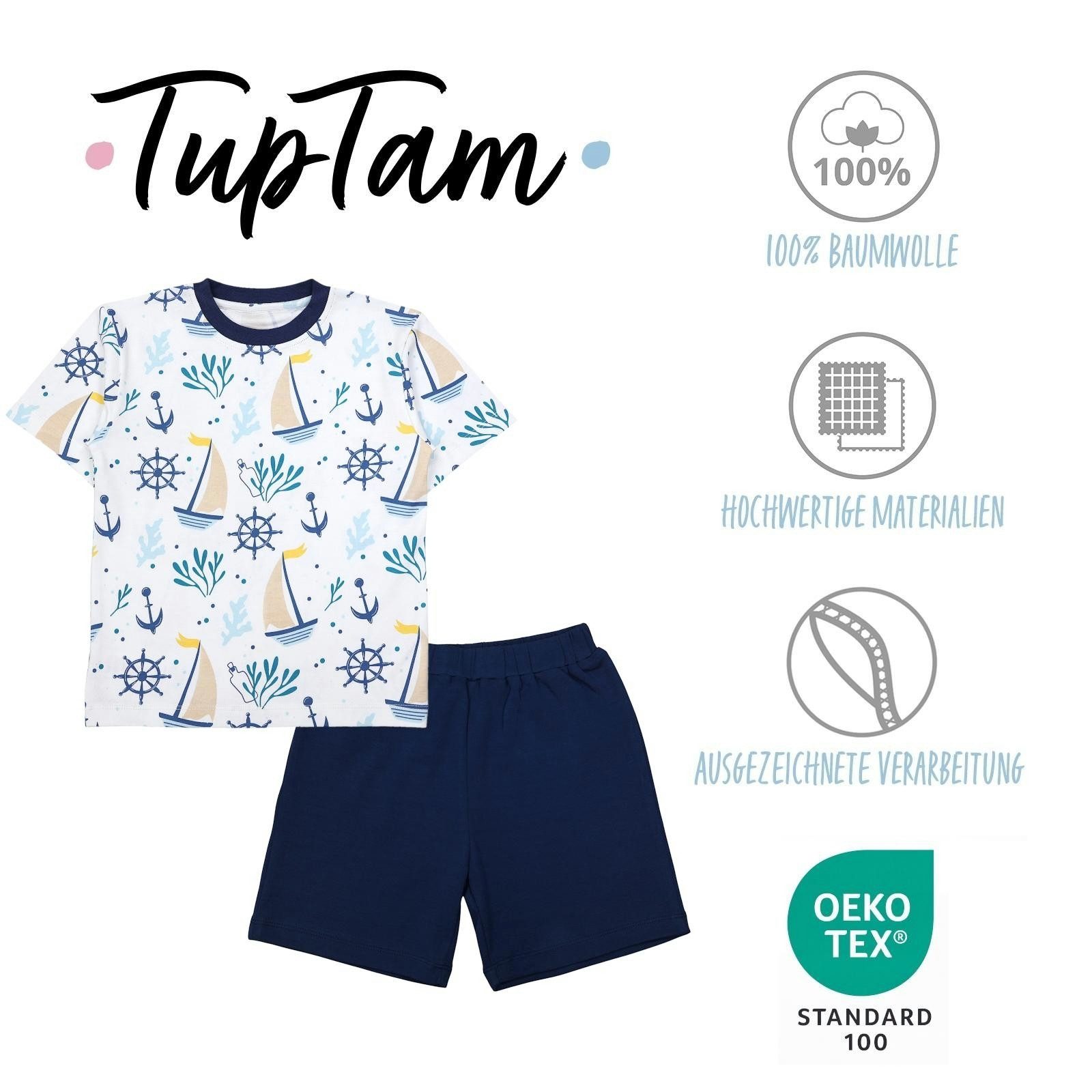 TupTam Schlafanzug Kinder Jungen Pyjama Schlafanzug Set Kurzarm 2-teilig Sommer