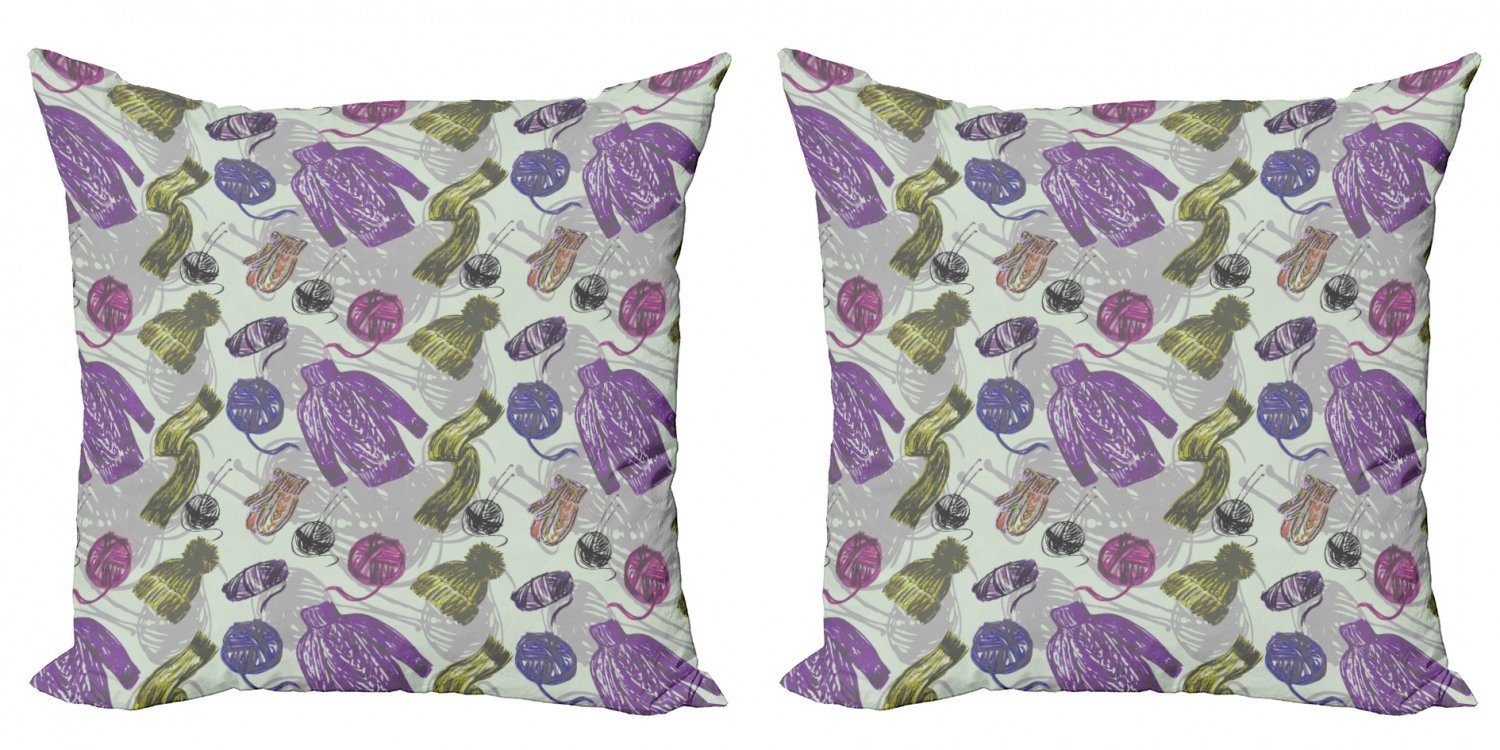 Kissenbezüge Modern Accent Doppelseitiger Digitaldruck, Abakuhaus (2 Stück), Herbst Schal Beanie Pullover aus Wolle