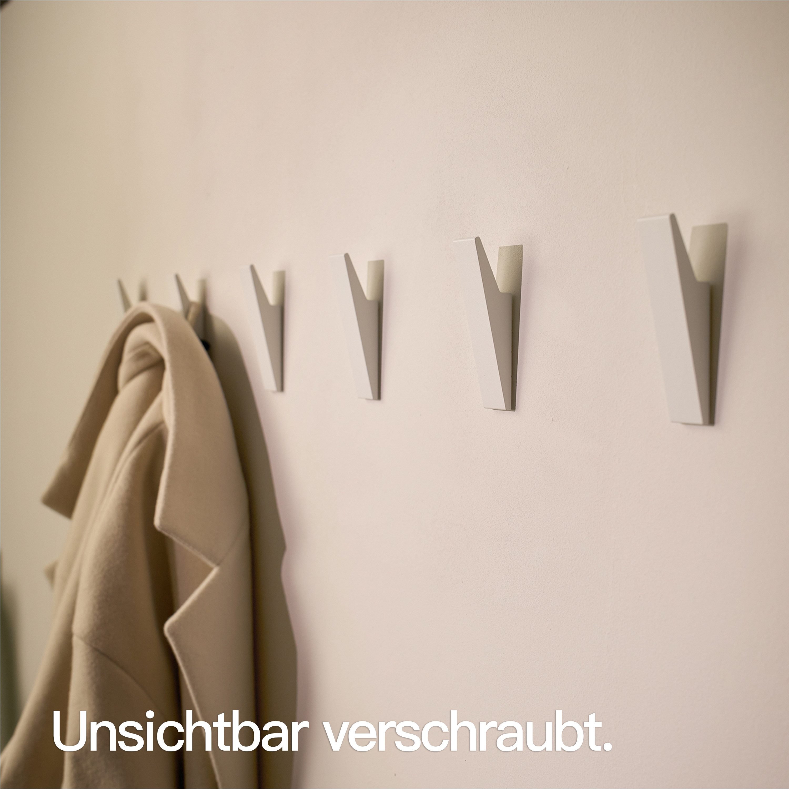 Designfabrik Hamburg Garderobenhaken Set mit versteckter Verschraubung (4 St) – Bild 5 von 5