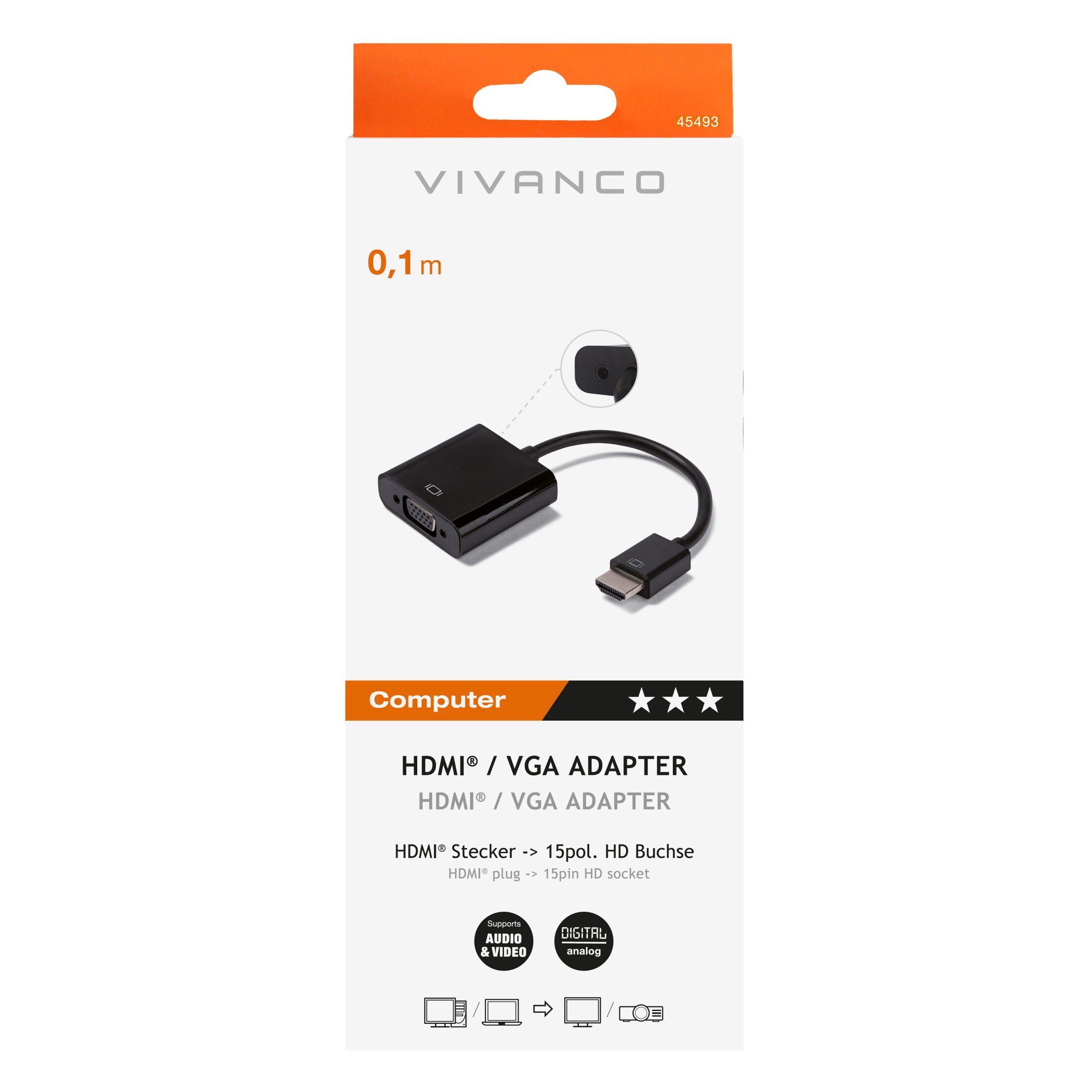 Vivanco Audio- & Video-Kabel, Hub / Splitter Box, Hub / Splitter Box (0.1 cm), Zwei-Wege-Splitter