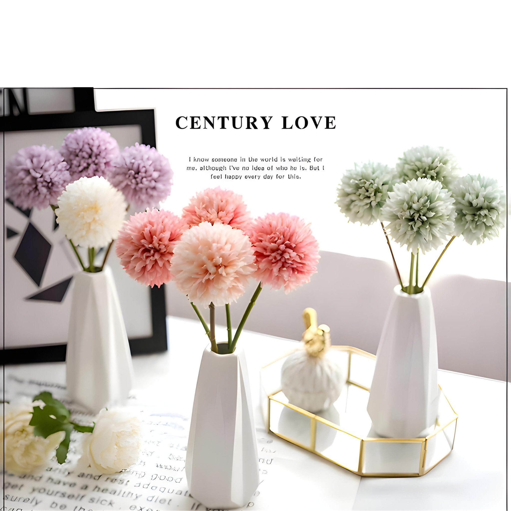 Kunstblumenstrauß Blumenstrauß, Kunstrosen, Hortensien, Kunstblumen Bündel Hortensien, HS.SUPPLY, Hortensienstrauß täuschend echt, Blumenbündel, Höhe 29cm