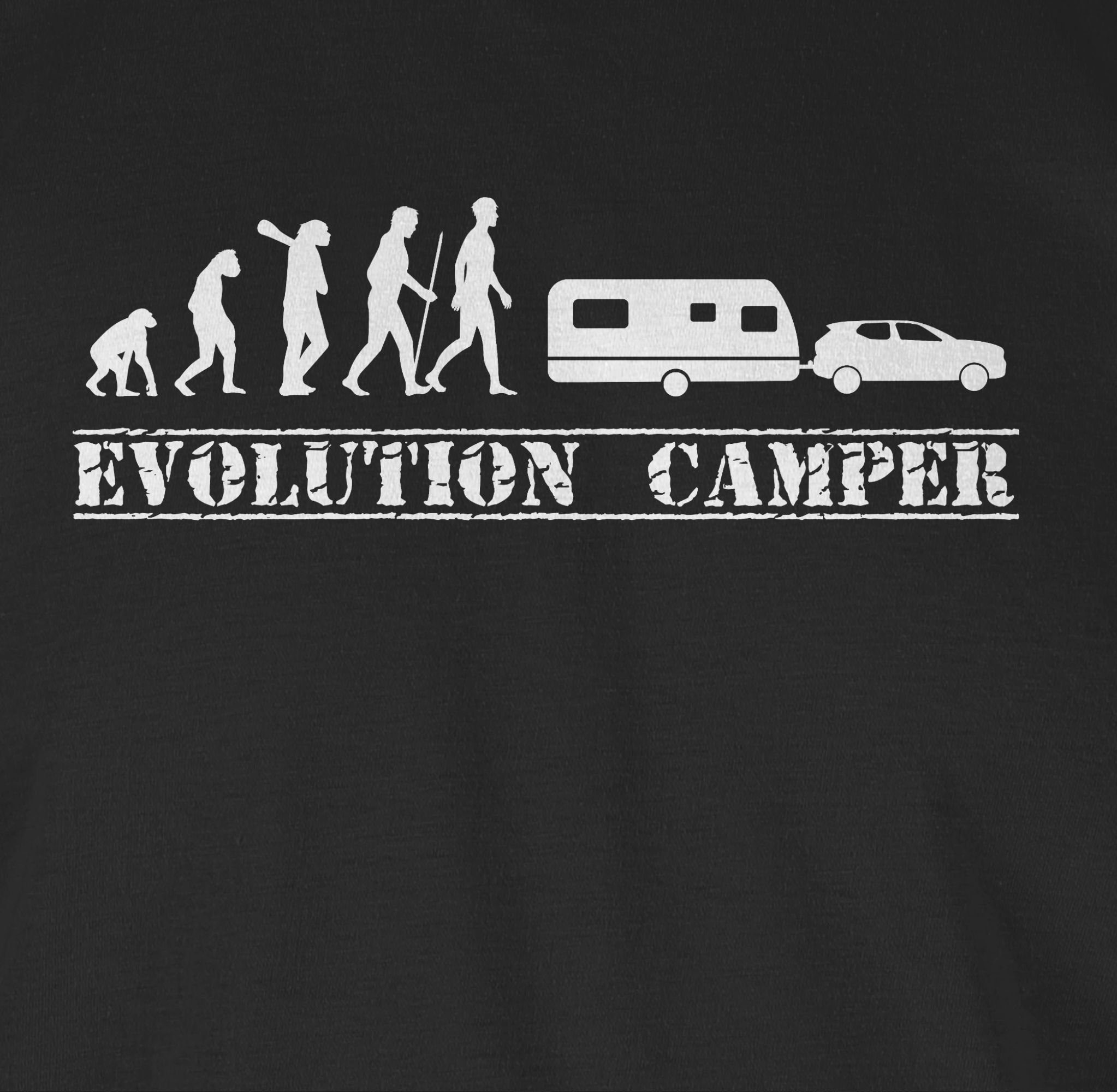 Shirtracer T-Shirt Evolution Evolution Schwarz 02 Wohnwagen Outfit weiß