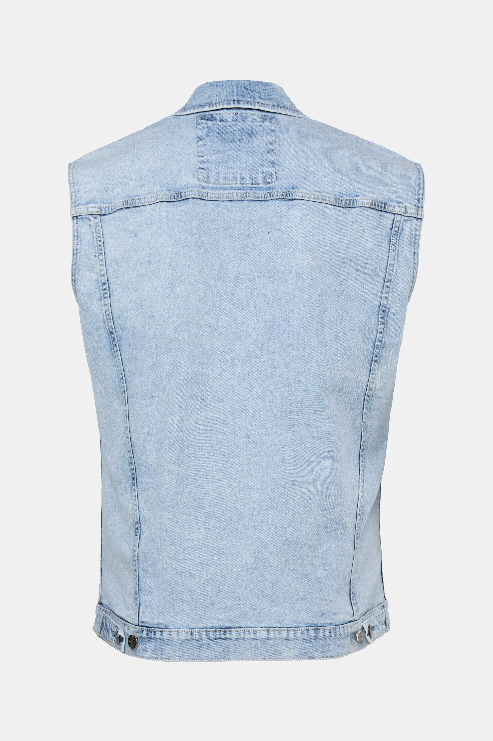 Men Plus Steppweste Jeansweste Knopfleiste