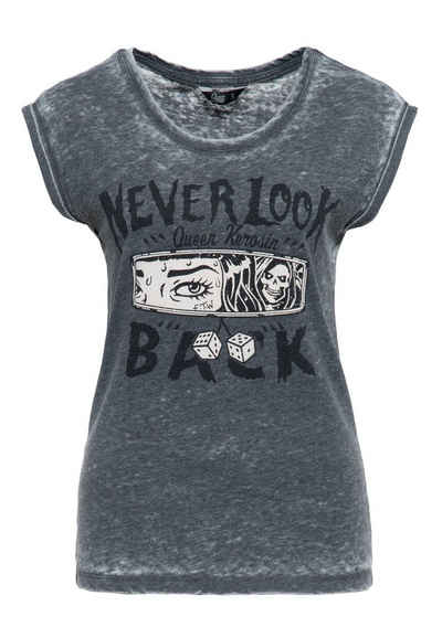 QueenKerosin Print-Shirt Never Look Back (1-tlg) mit Print