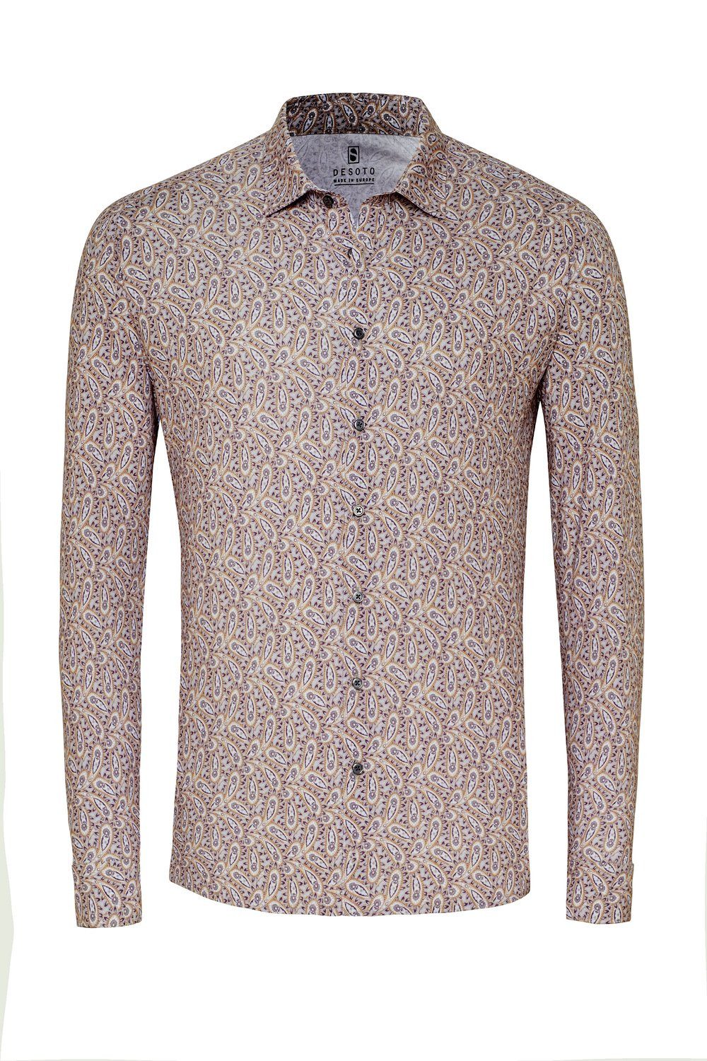 Langarmhemd Slim-Fit Jerseyhemd mit Print - Slim Fit