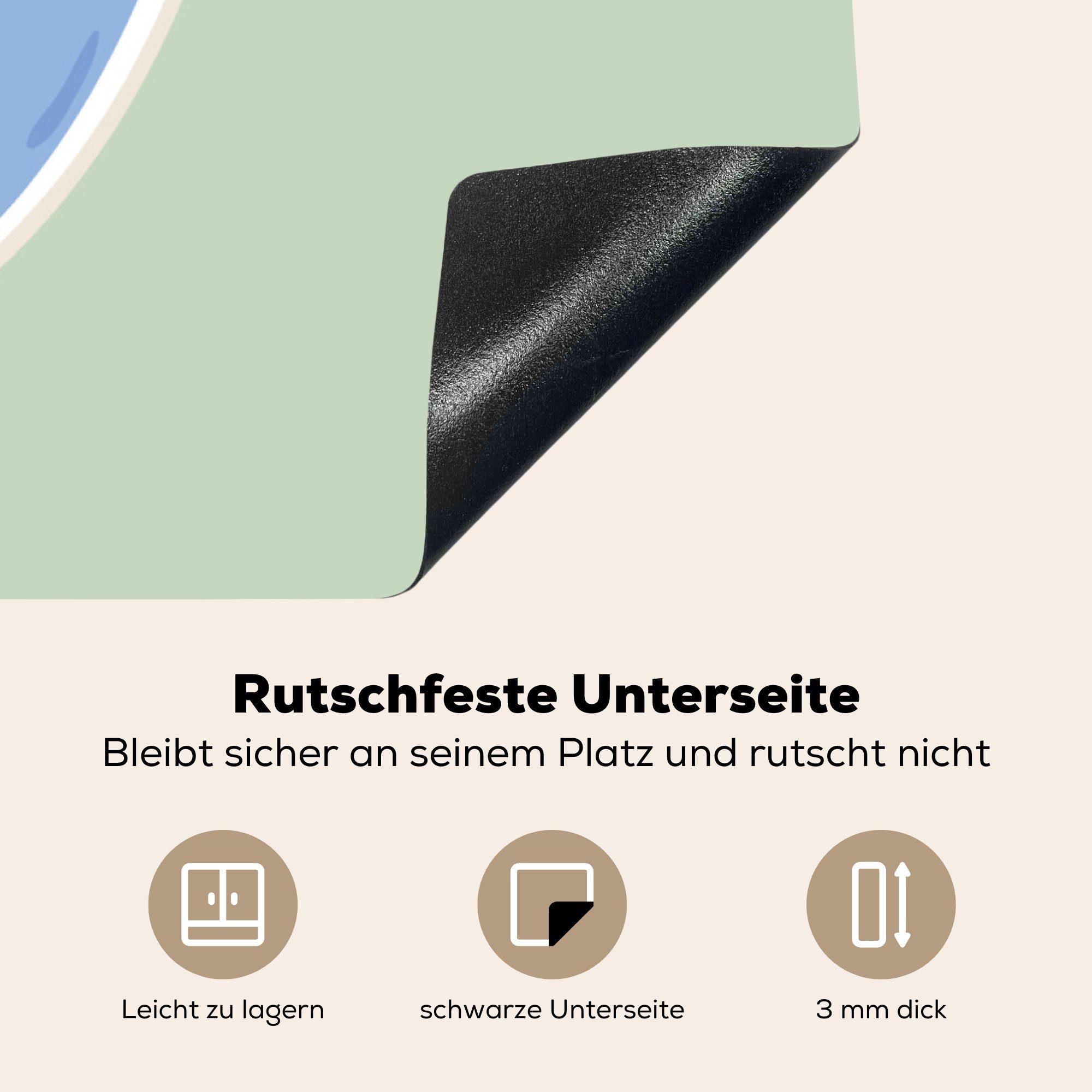 MuchoWow Herdblende-/Abdeckplatte - Blau, Induktionskochfeld Ceranfeldabdeckung Schutz für tlg), Wasser küche, die (1 81x52 - Vinyl, Pool cm