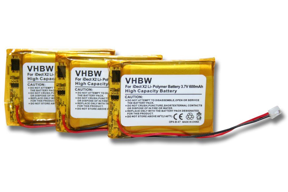 vhbw kompatibel mit iDect X2i, X2d, X2di, M2, X2, M1 Akku Li-Polymer 500 mAh (3,7 V)