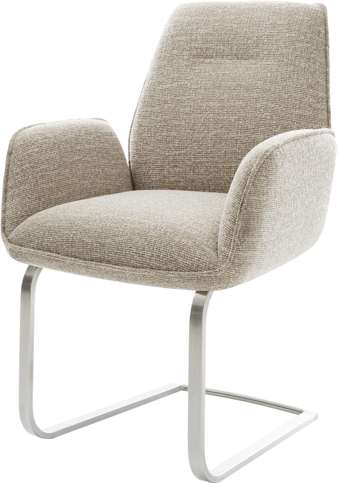 DELIFE Polsterstuhl Zoa-Flex, Freischwinger flach Edelstahl günstig online kaufen