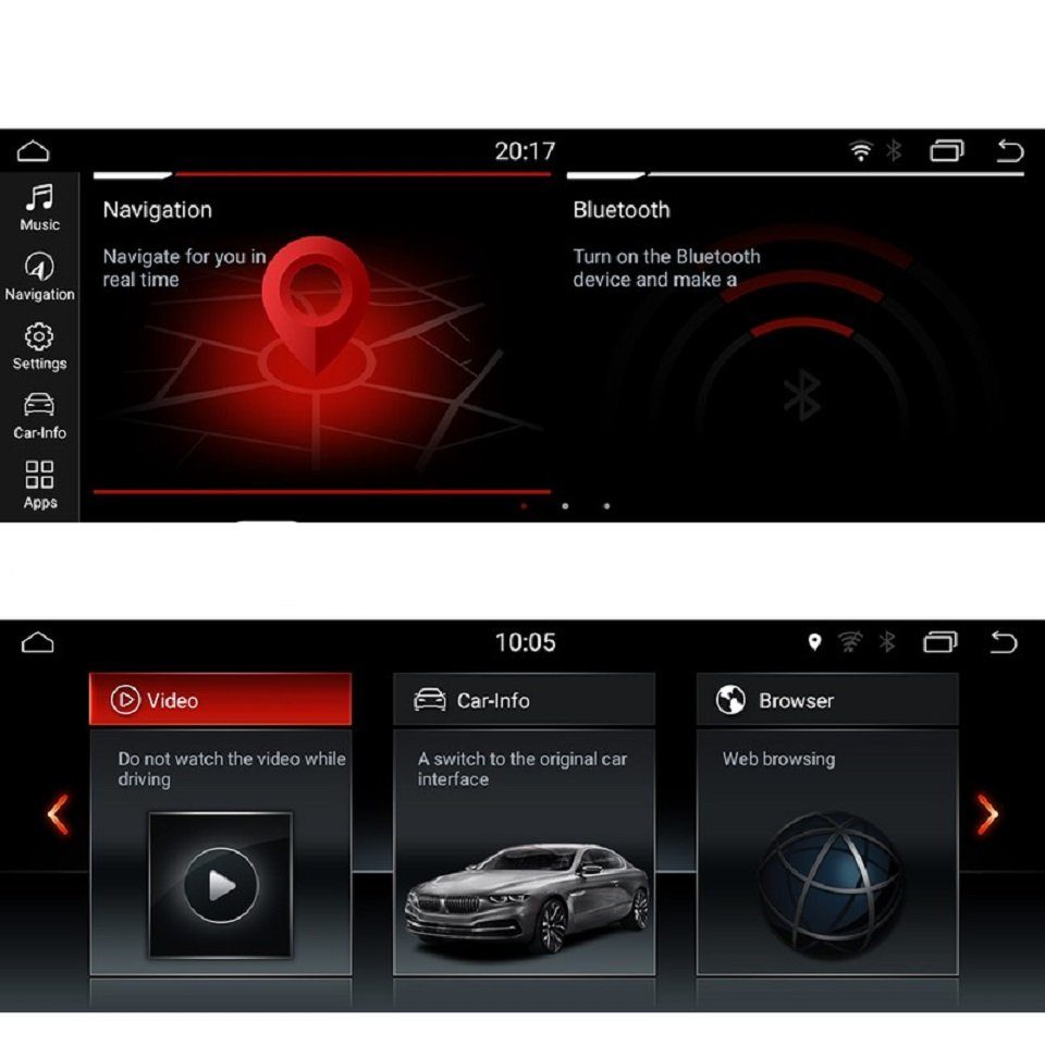 GABITECH Autoradio BMW E71 CCC Einbau-Navigationsgerät Navi X6 für GPS 64GB E70 12 Carplay Android X5