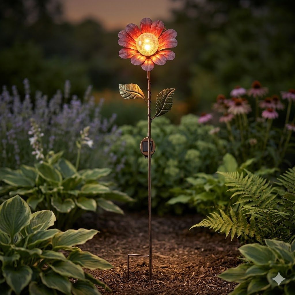 Posiwio Gartenstecker Gartenstecker LED Blume (1-St) Solarbetrieben, Gartenstecker, Blume, LED Beleuchtung