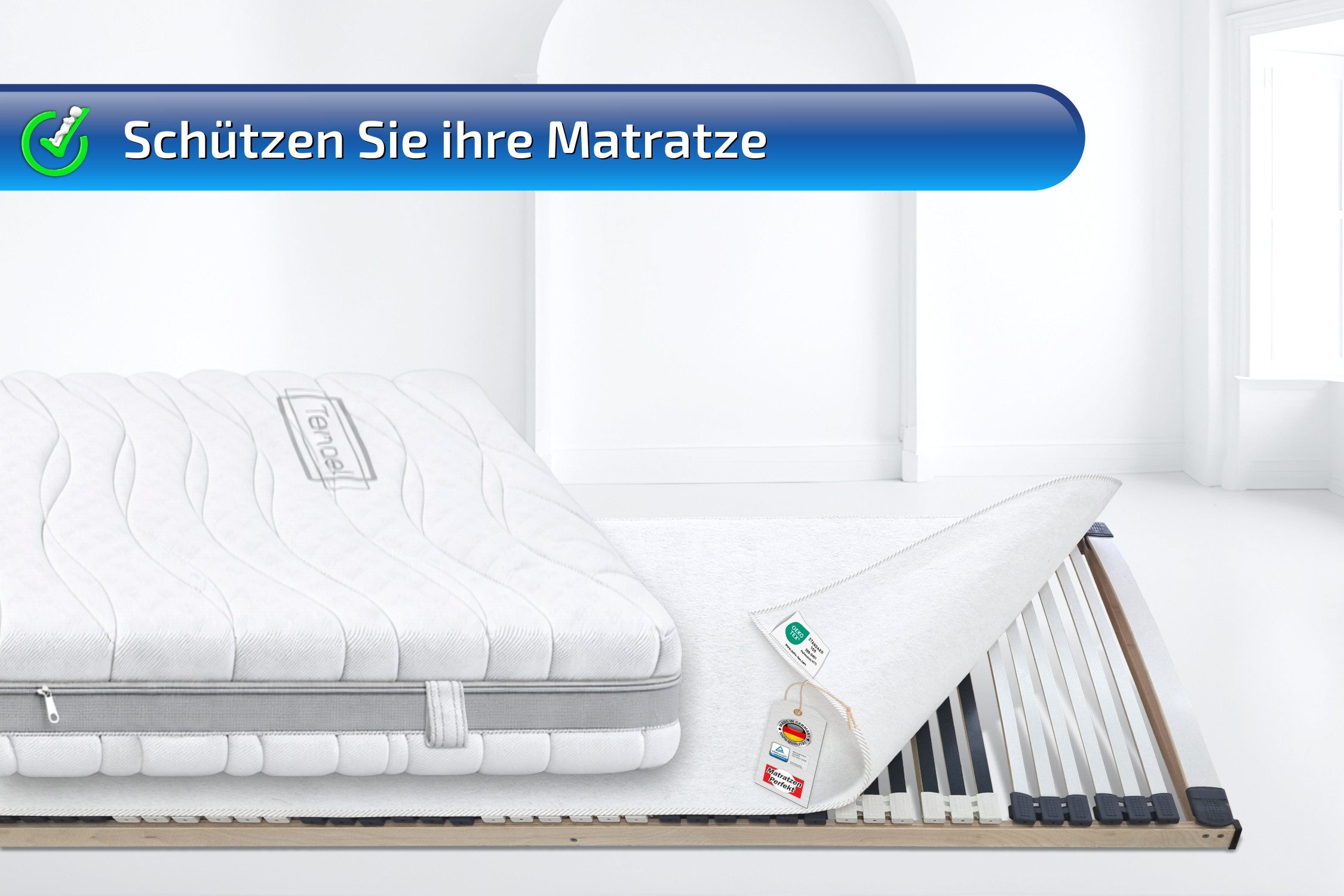 Matratzenschoner Matratzen Schoner, atmungsaktiv, Ökotex 100 S98-0401 Matratzen Perfekt, atmungsaktives, Einfaßband stabilisiert OEKO-TEX® 100 S98-0401