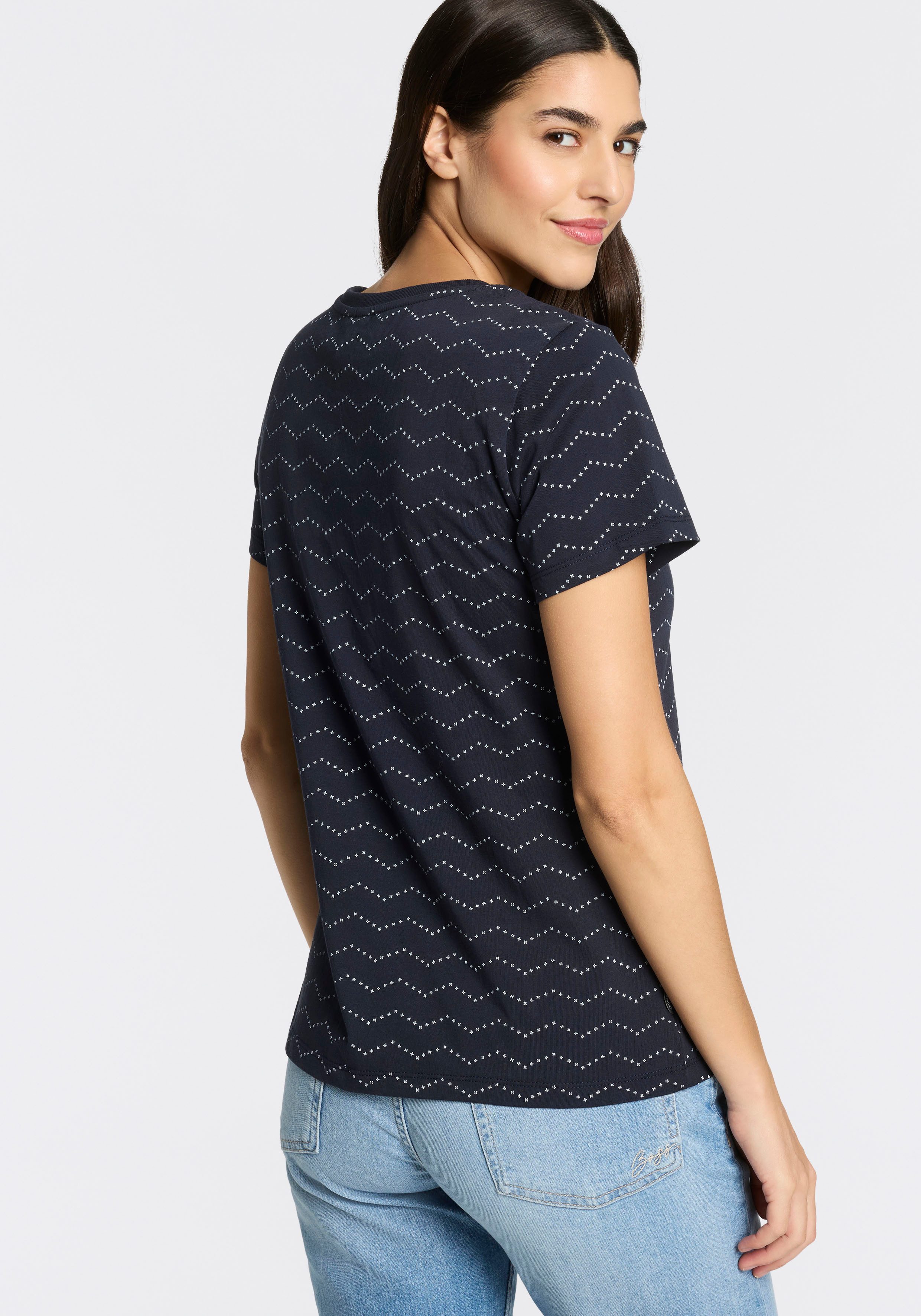 Ragwear Kurzarmshirt MINTTA ZIG ZAG O mit Logoschriftzug