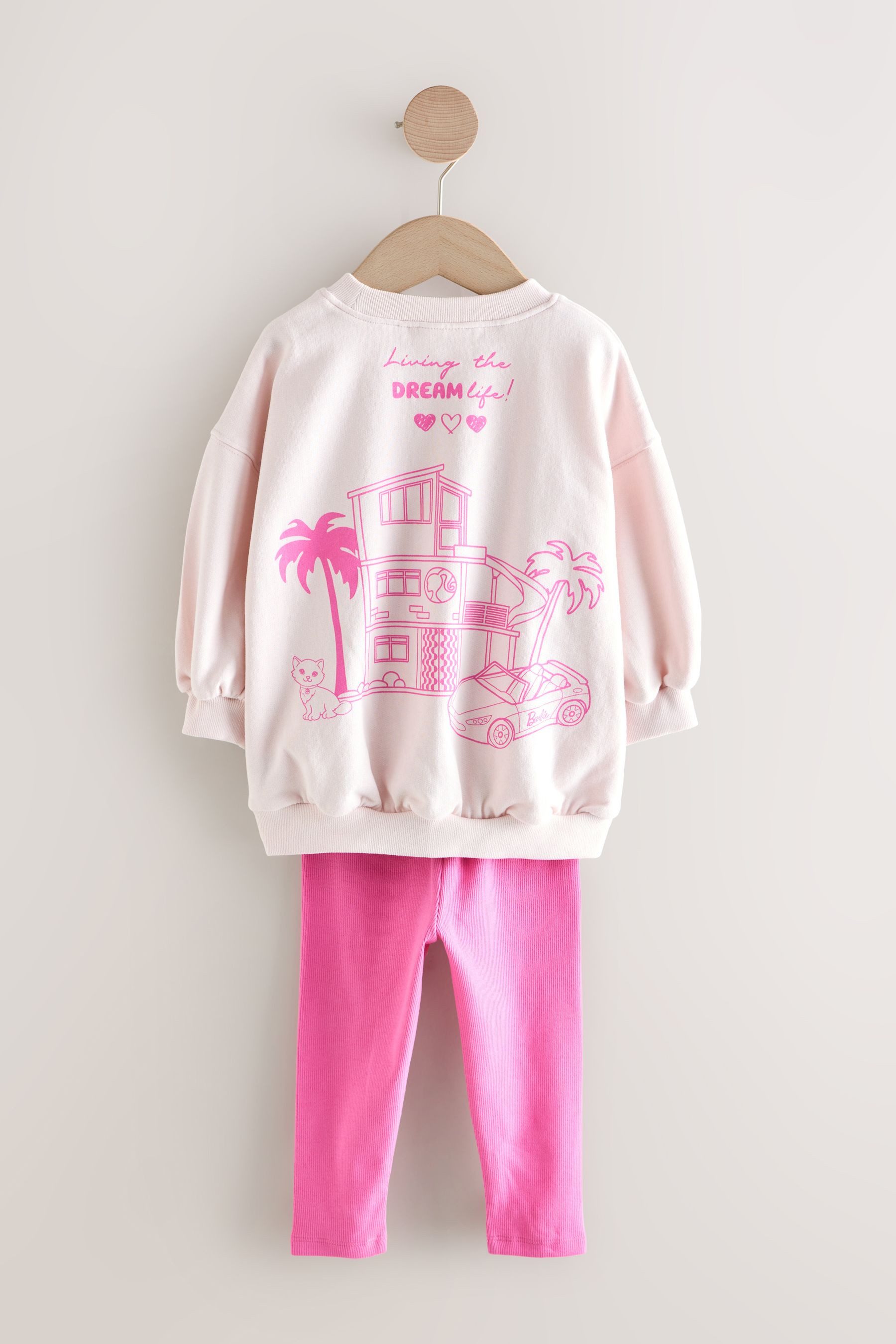 Next Langarmshirt & Leggings Langarmoberteil und Leggings im Set, Barbie (2-tlg)