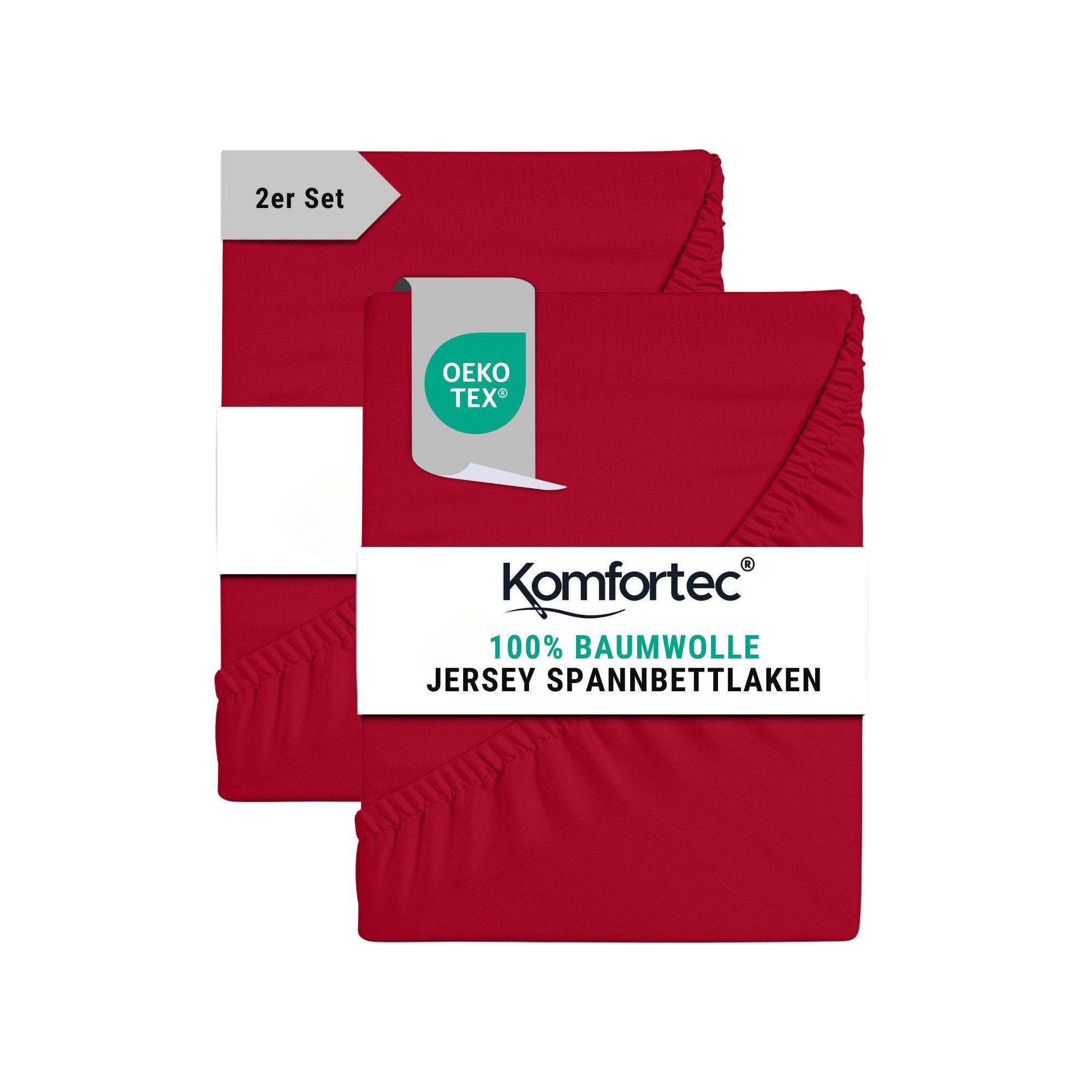 Komfortec Spannbettlaken Jersey Spannbettuch, 90x200, 140x200, günstig online kaufen