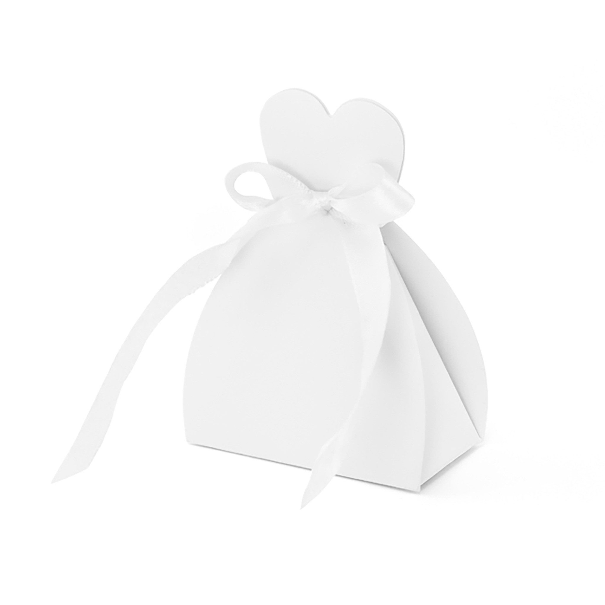 partydeco Geschenkbox, Geschenkbox für Gastgeschenke 6,5x3x9cm Braut 10 Stk Weiß