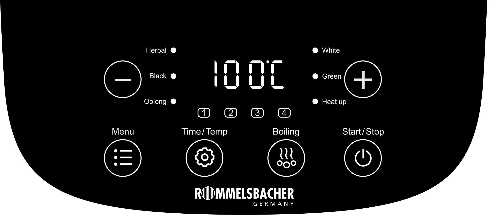 Rommelsbacher Wasser-/Teekocher TA 2000, 2000 von 50°C-100°C W, Temperaturregelung elektronische