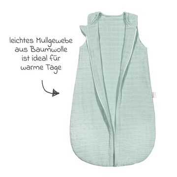 Makian Kinderschlafsack Mint - Gr. 80 cm, leichter Baby Sommer Schlafsack ohne Ärmel - 100% Baumwolle