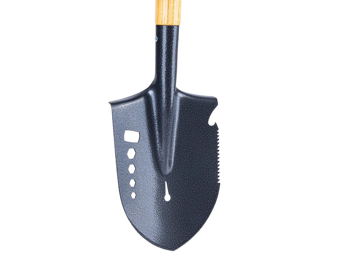 Spaten Multifunktionsspaten 70 cm mit Säge, Innensechskant, Nagelheber &