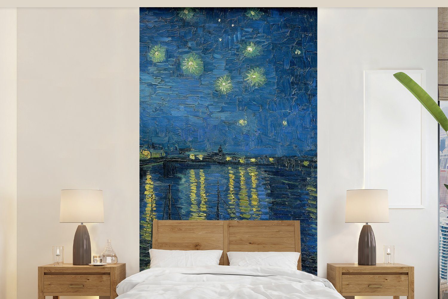 Nacht (2 Küche, Schlafzimmer St), Vincent für Fototapete bedruckt, sternenklare Wohnzimmer Vliestapete van Die MuchoWow - Fototapete Gogh, Matt,