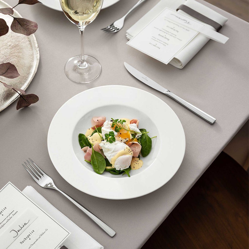 Villeroy & Boch Geschirr-Set Royal Suppenteller, 6 Stück (6-tlg), 6 Personen, Porzellan, Premium Bone Porcelain, mikrow.- & spülm.sicher, Made in Germany