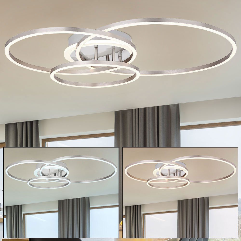 LED Luxus Lampe dimmbar Wohn Zimmer Beleuchtung weiß Ring-Design Decken Leuchte 
