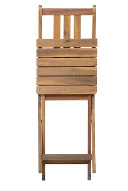 TPFGarden Sitzgruppe AKANA - Gartenlounge-Set aus geöltem Akazienholz, (Klappbare Balkonstühle und klappbarer Tisch, 3-tlg., Balkon Sitzgruppe mit 2 Stühlen und 1 Tisch), Maße (BxHxT): Klappstuhl 36x86x53 cm - Tisch 60x74x60 cm