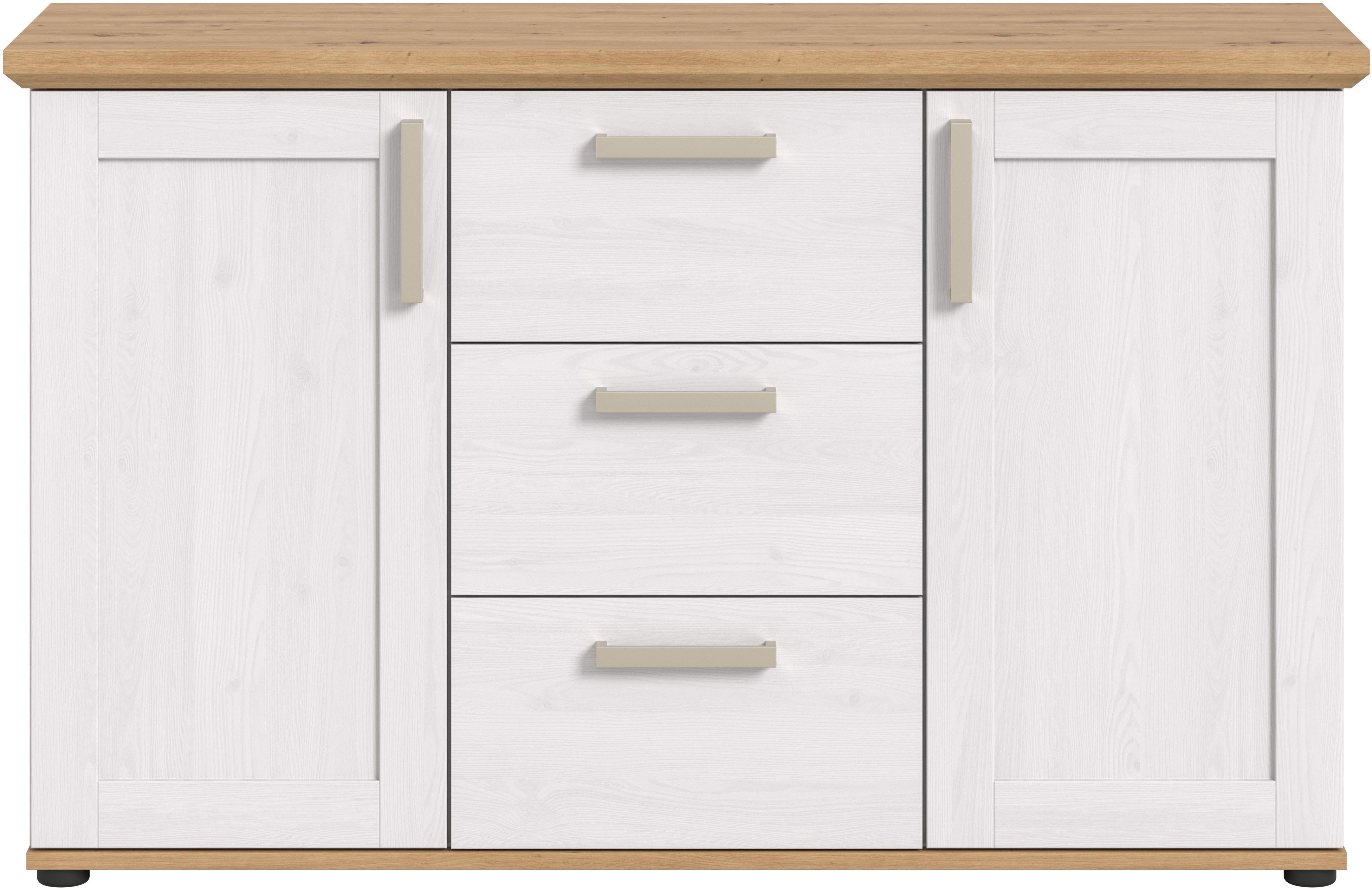 Home affaire Sideboard Cosenza, Cosenza Sideboard 129 cm, 2 Türen, 4 Fächer, Sideboard, Wohnzimmer