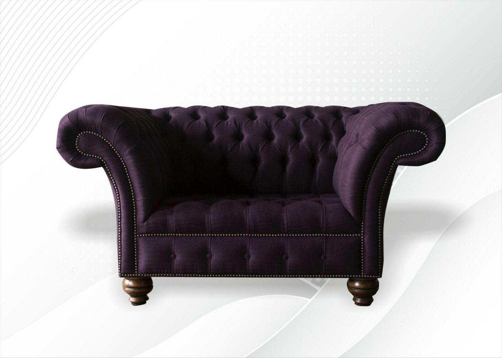 JVmoebel Sessel, Chesterfield Sessel Aubergine Textil Stoff Kreative Möbel Wohnzimmer