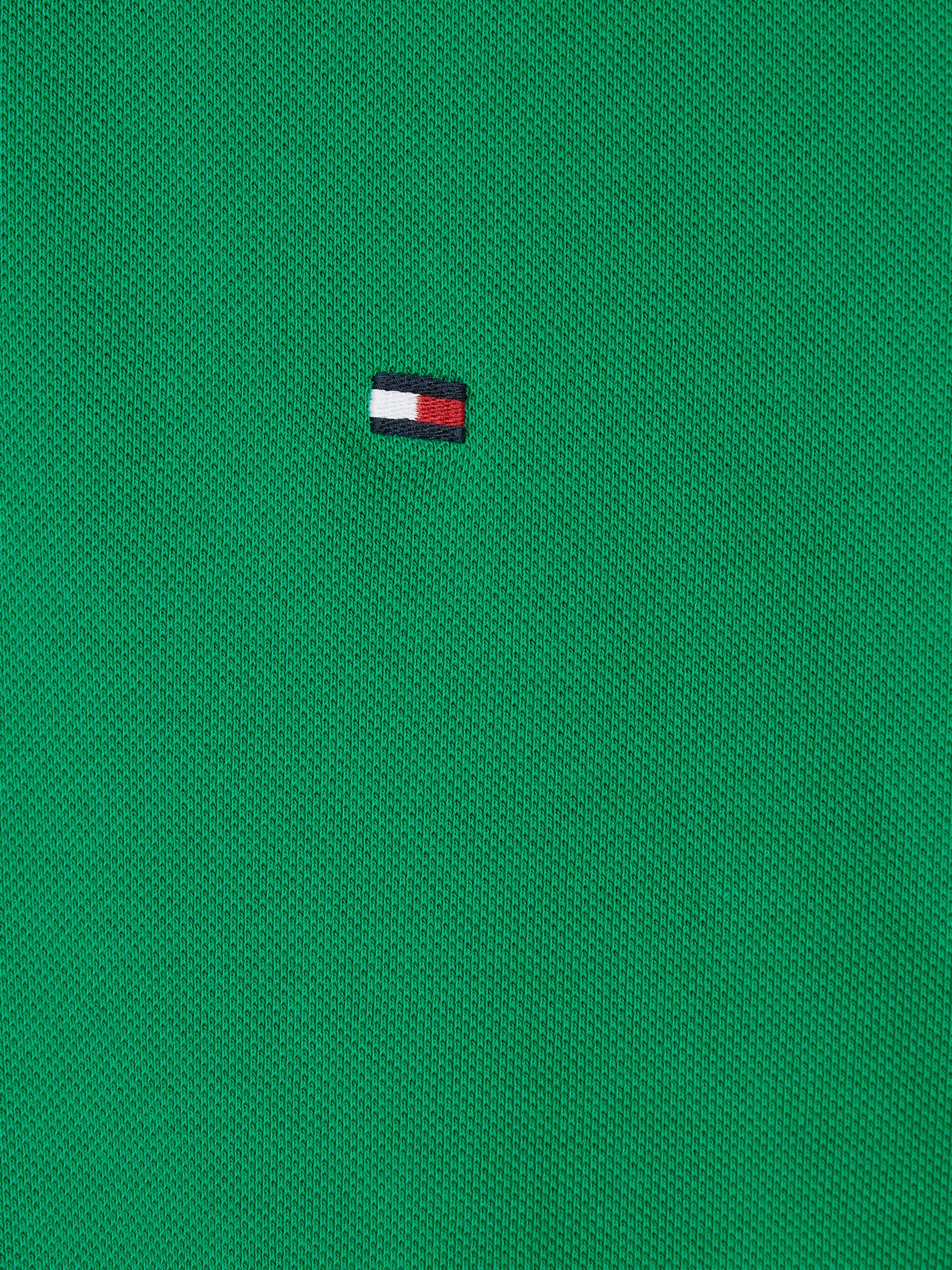 Green 1985 Tommy Kontraststreifen mit innen Hilfiger Tommy Kragen REGULAR Olympic POLO Hilfiger am Poloshirt