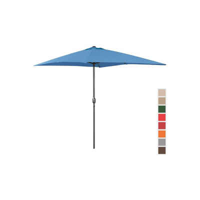 Uniprodo Sonnenschirm Sonnenschirm groß Gartenschirm blau rechteckig 200 x 300 cm UV-Schutz