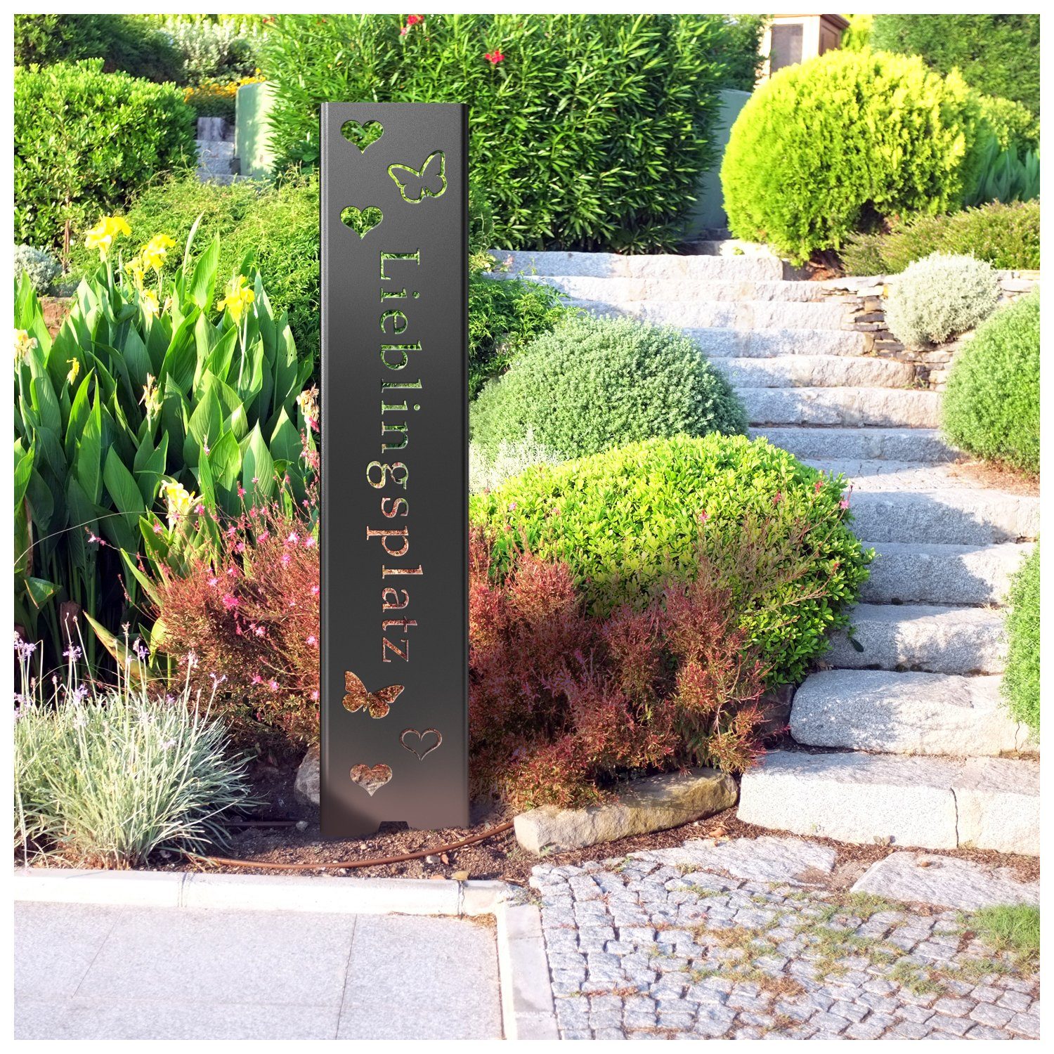 tuning-art Gartenstecker EW103-BLK Gartenstecker Gartenschild Lieblingsplat günstig online kaufen