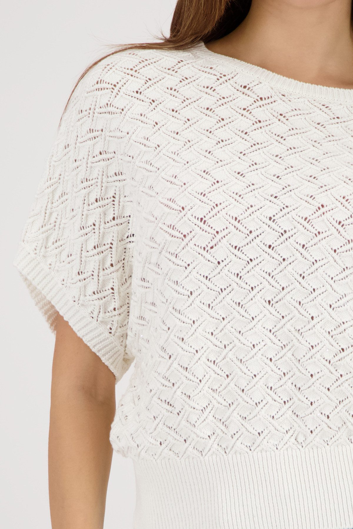 Monari Strickpullover Pullover Ajour Regular fit mit Ajour-Strickerei