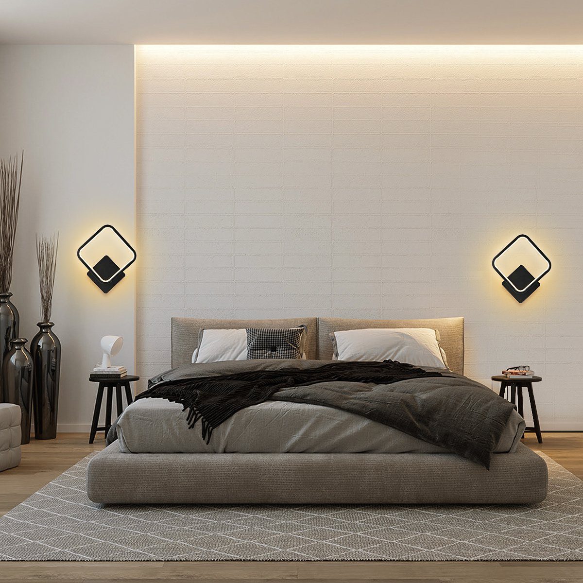 Treppenhaus Außenlicht, Schlafzimmer fest x LED Innen, LETGOSPT Wandlampe integriert, Modern, für LED Warmweiß Warmweiß, 2 16W Wandlampe, Wandleuchte Wohnzimmer Wandleuchte Flur Wandlampe 16W Kinderzimmer