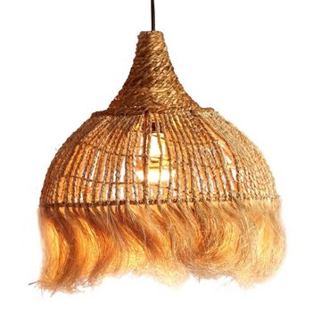 Casa Moro Pendelleuchte Orientalische Hängeleuchte Bali aus Natufaser handgefertigt, ohne Leuchtmittel, Natürlich & Nachhaltig, Handmade Naturlampe aus Abaca bananenhanf, INDL2030