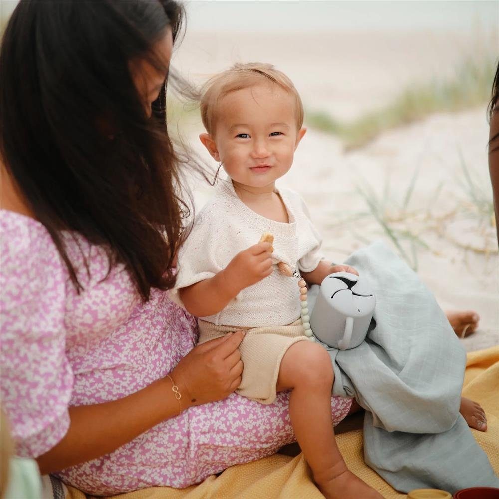 Mushie Kinderbecher Snackbecher Stone Silikon