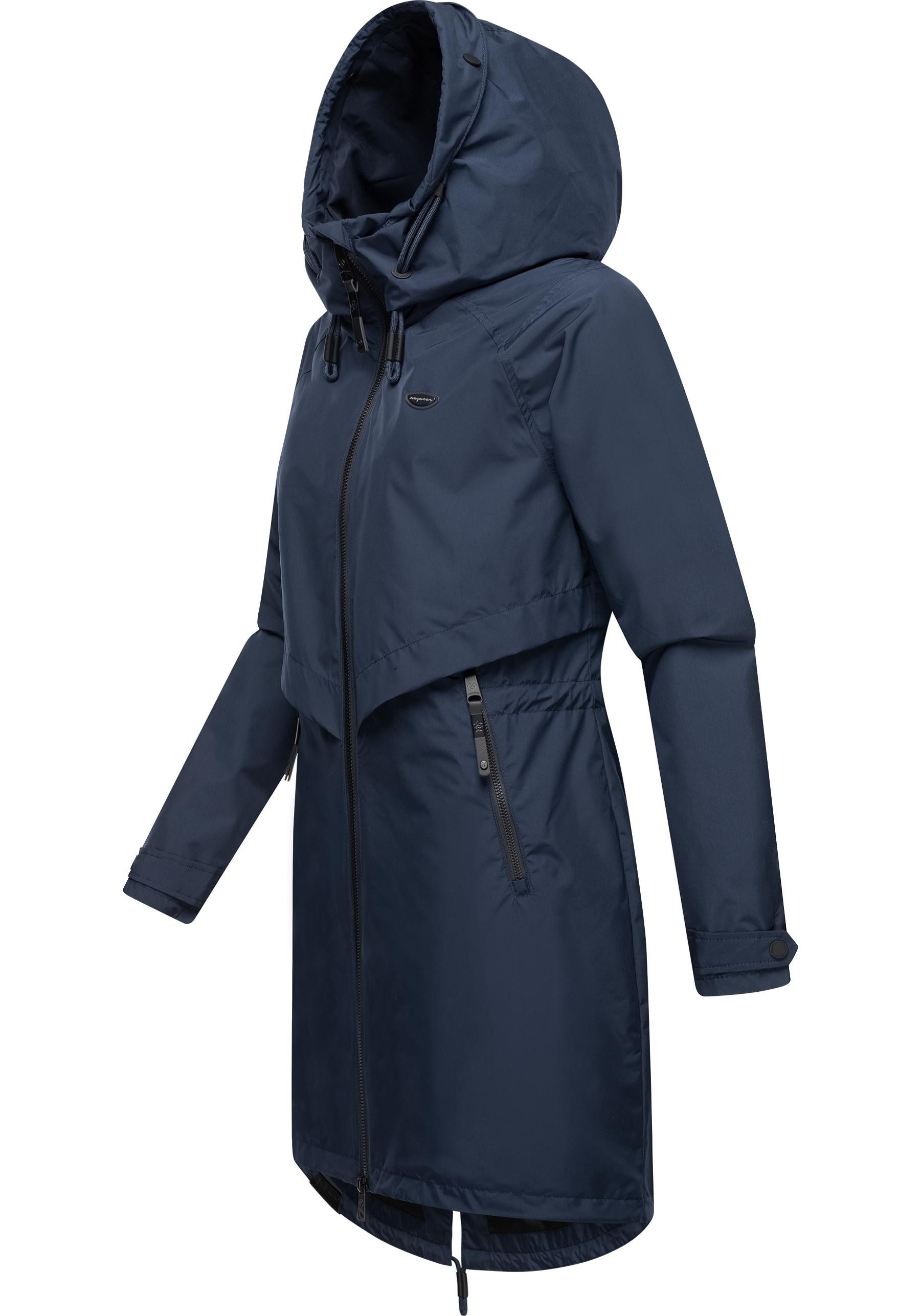 Ragwear Jerseymantel Frodik Wasserdichter oversized Damen Parka für die Übergangszeit