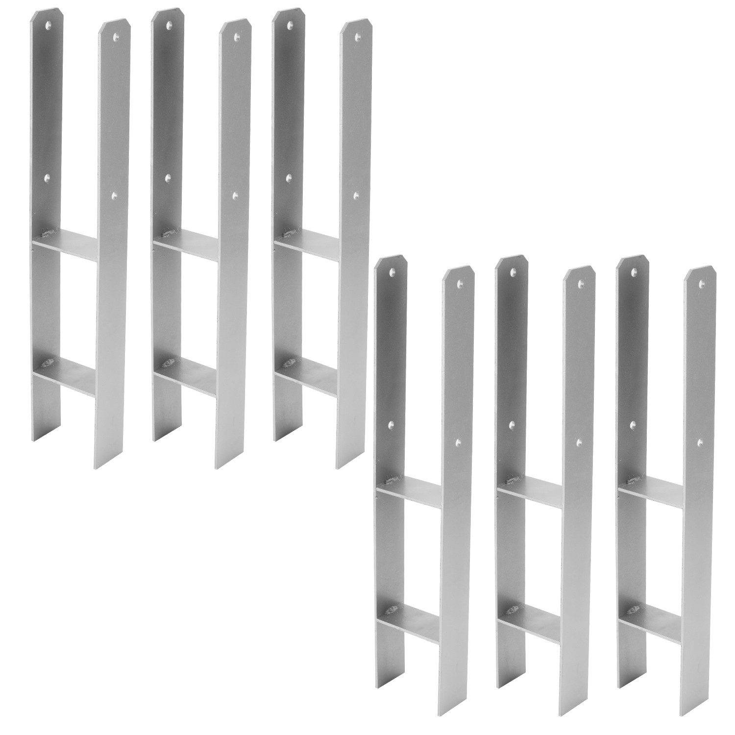 Clanmacy H-Pfostenanker 6x Pfostenanker Pfostenträger 111MM H-Anker für Pfosten