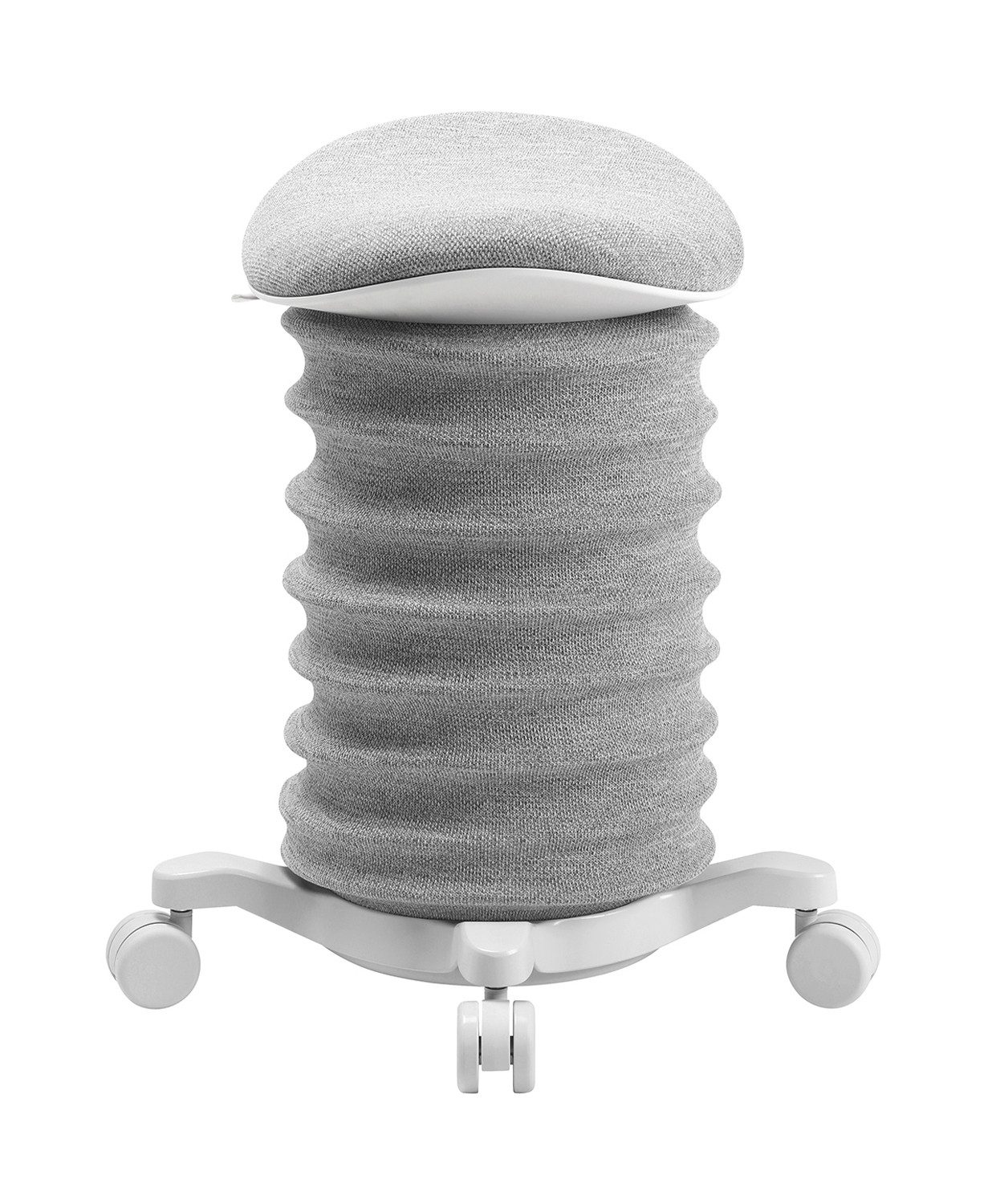 TOPSTAR Sitzhocker SITNESS 4D, Grau, Weiß, Polyester, Ø 36 x H 64 cm, mit Rollen, Höhenverstellbar, mit Federmechanik
