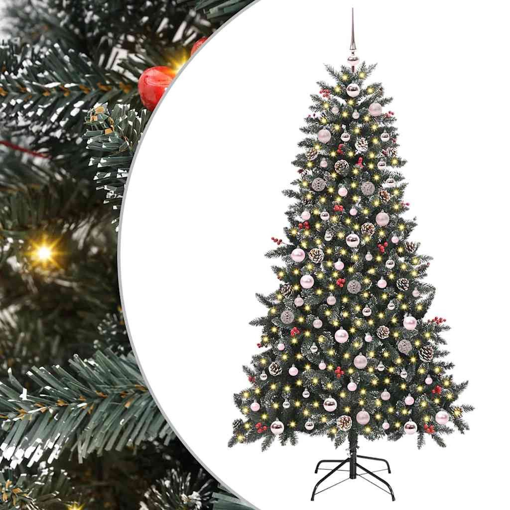 vidaXL Künstlicher Weihnachtsbaum Künstlicher Weihnachtsbaum Grün 180 cm PVC, Plastik und Stahl